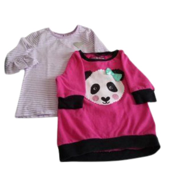 Epic Threads & Garanimals Other - Threads & Garanimals Tops 1 Panda Bear 1 Pink And White Striped 4T